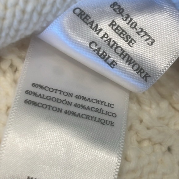 Rails Reese Cream/Tan Patchwork Knit Button up Cardigan Sweater Women's Size Xs - Picture 9 of 9